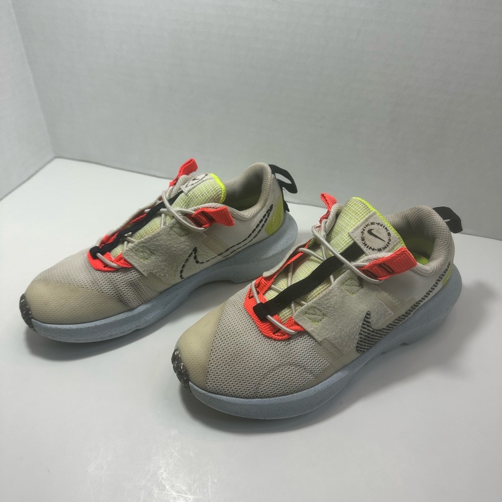 Nike Kids Sneakers - Beige and Neon Orange